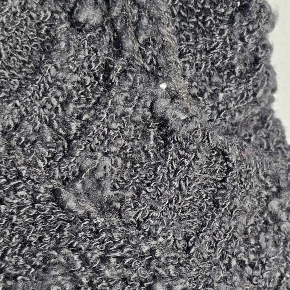 Fate by LFD Black Fringe Sweater Knit Open Slit Back Long Sleeves Women's Size M - Picture 9 of 10